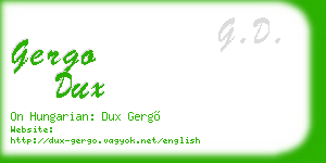 gergo dux business card