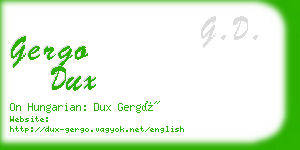 gergo dux business card